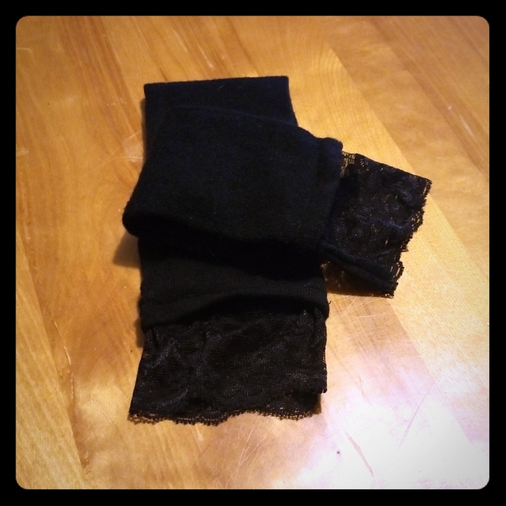 Lacy black boot socks
